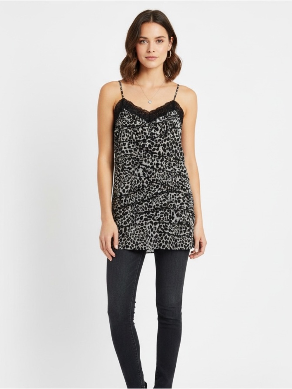 Jessica Simpson | Animal print spaghetti strap blouse tank top size medi…